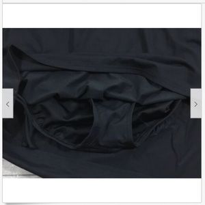 Lands End Cinch Side High Rise Swim Skirt 14 Black